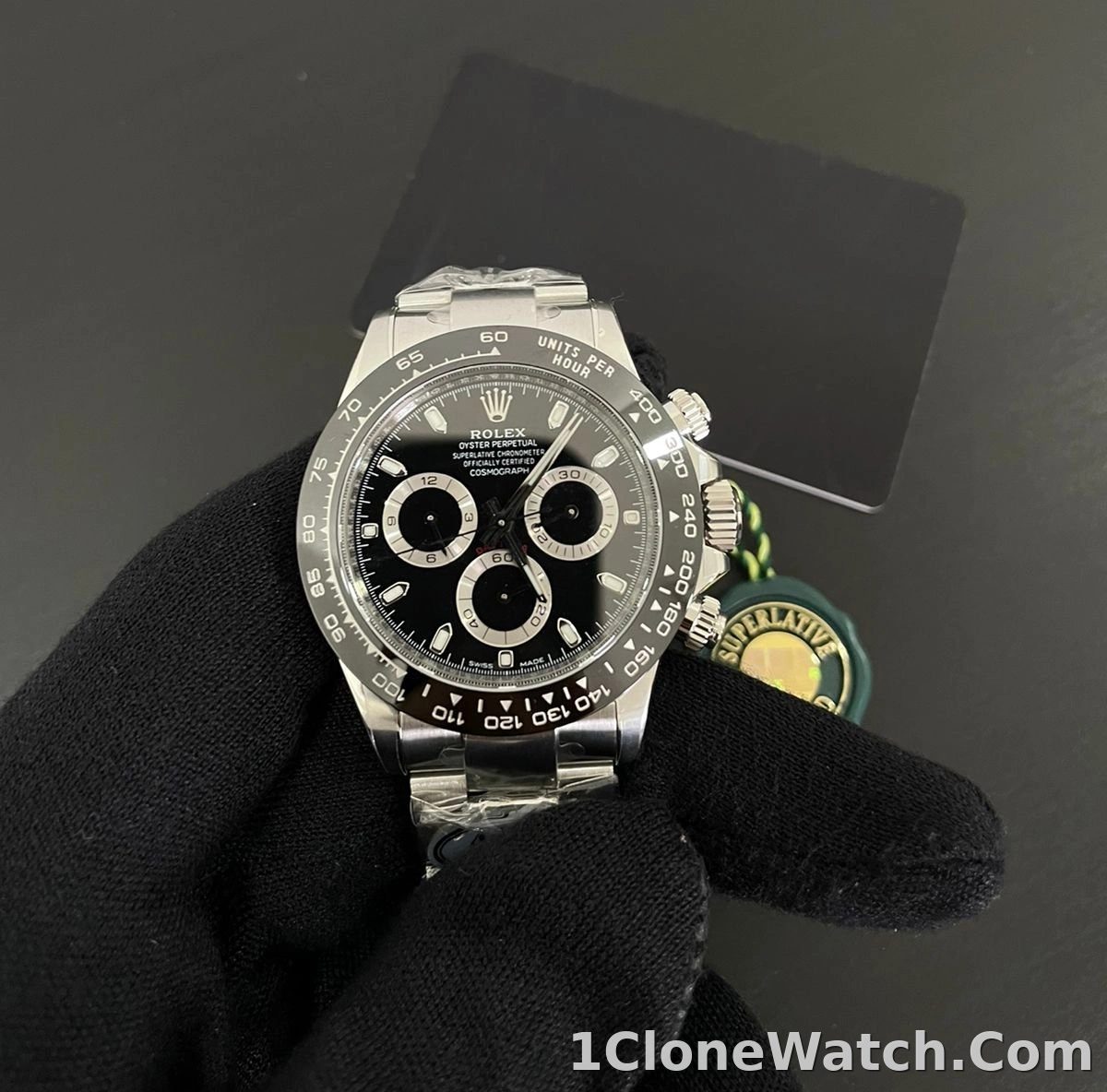 Superclone Rolex Daytona  Reverse Panda  Black Dial 116500LN - detail