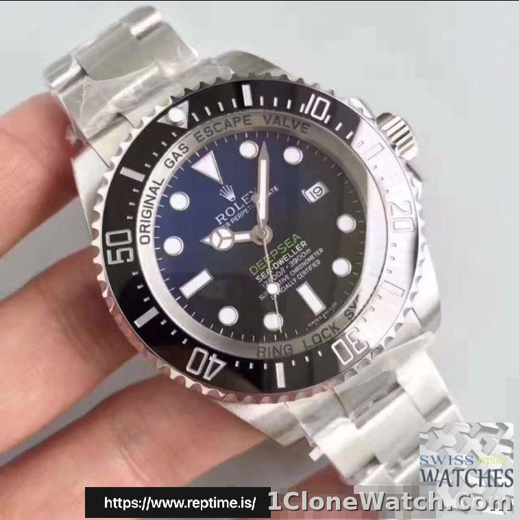 ROLEX DEEPSEA BLACK DIAL STAINLESS STEEL 44MM SWISS REPLICA 116660.4 - detail