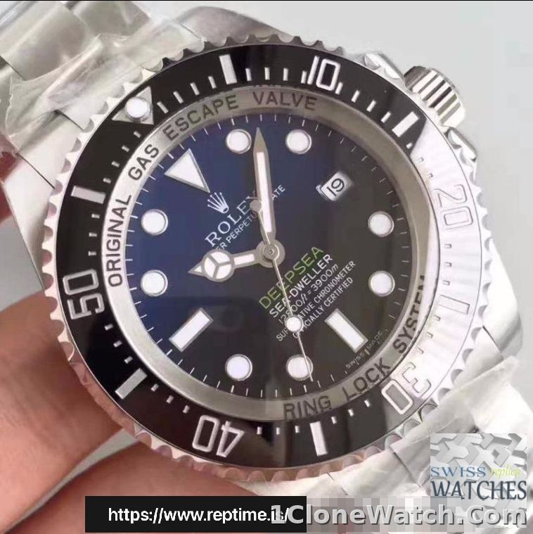 ROLEX DEEPSEA BLACK DIAL STAINLESS STEEL 44MM SWISS REPLICA 116660.4 - detail