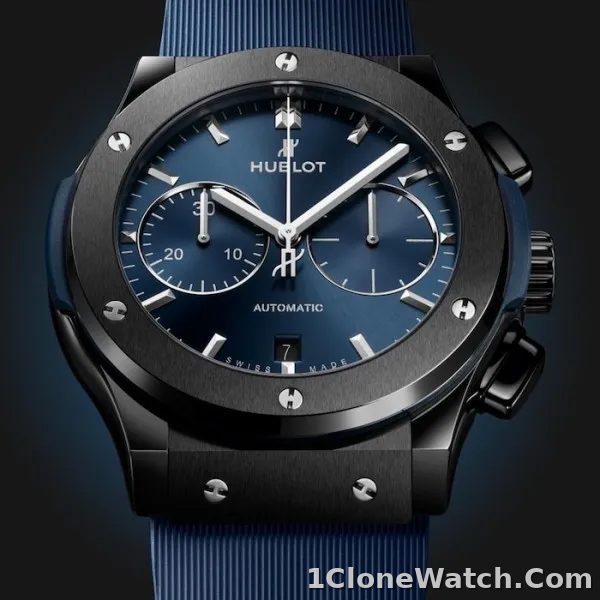 Hublot Classic Fusion Men Automatic Blue Rubber Watch 521.CM.7170.RX - detail