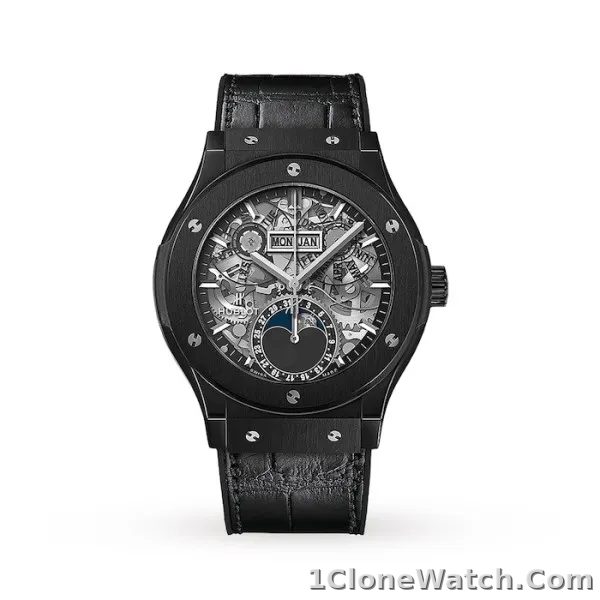 Hublot Classic Fusion Men Automatic Black Alligator Watch 547.CX.0170.LR