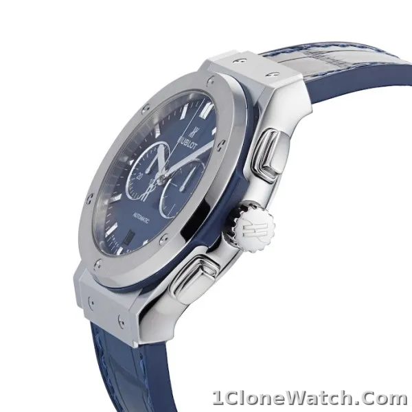 Hublot Classic Fusion Men Automatic Blue Rubber and Alligator Watch 541.NX.7170.LR - detail