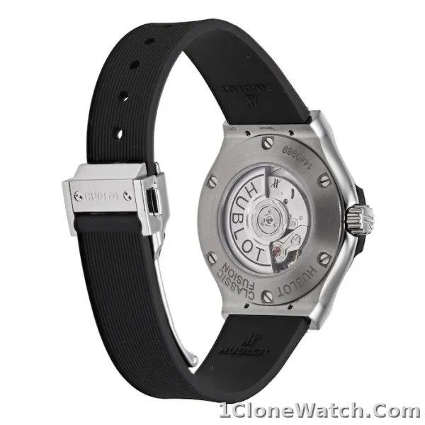 Hublot Classic Fusion Women Automatic Black Rubber Watch 582.NX.1170.RX.1204 - detail