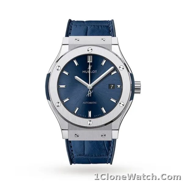 Hublot Classic Fusion Men Automatic Blue Leather Watch 542.NX.7170.LR