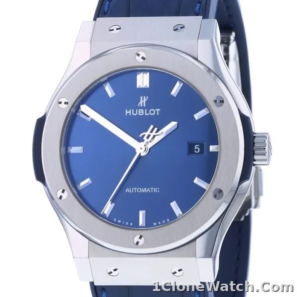 Hublot Classic Fusion Men Automatic Blue Leather Watch 542.NX.7170.LR - detail