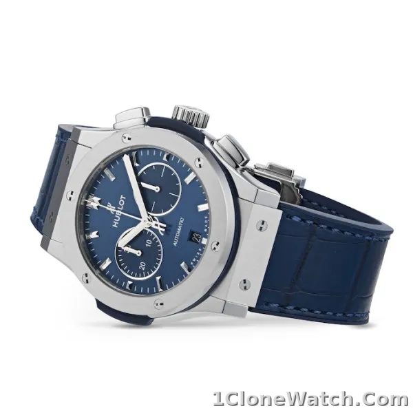 Hublot Classic Fusion Men Automatic Blue Rubber and Alligator Watch 541.NX.7170.LR - detail