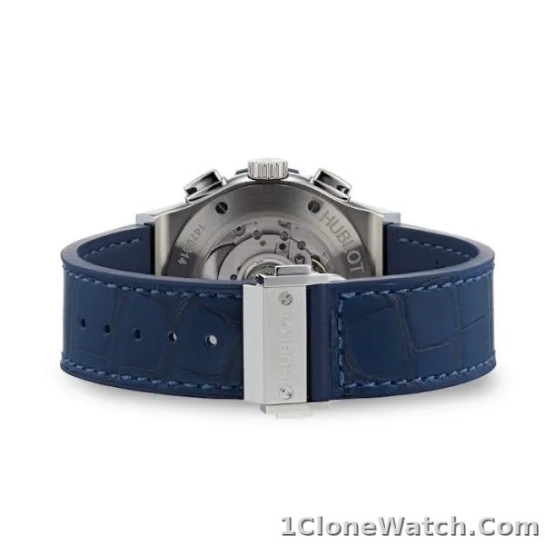 Hublot Classic Fusion Men Automatic Blue Rubber and Alligator Watch 541.NX.7170.LR - detail
