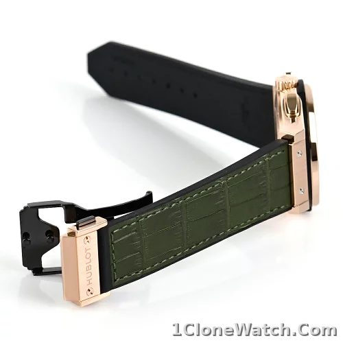 Hublot Classic Fusion Men Automatic Green Alligator Watch 521.OX.8980.LR - detail