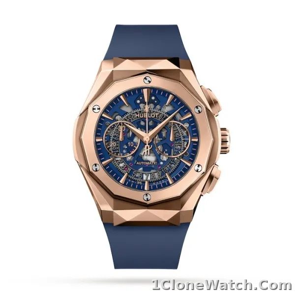 Hublot Classic Fusion Men Automatic Blue Rubber Watch 525.OX.5180.RX.ORL21
