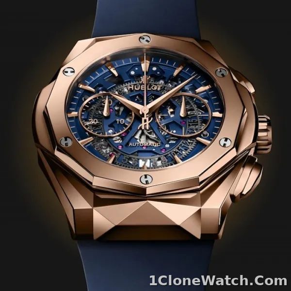 Hublot Classic Fusion Men Automatic Blue Rubber Watch 525.OX.5180.RX.ORL21 - detail