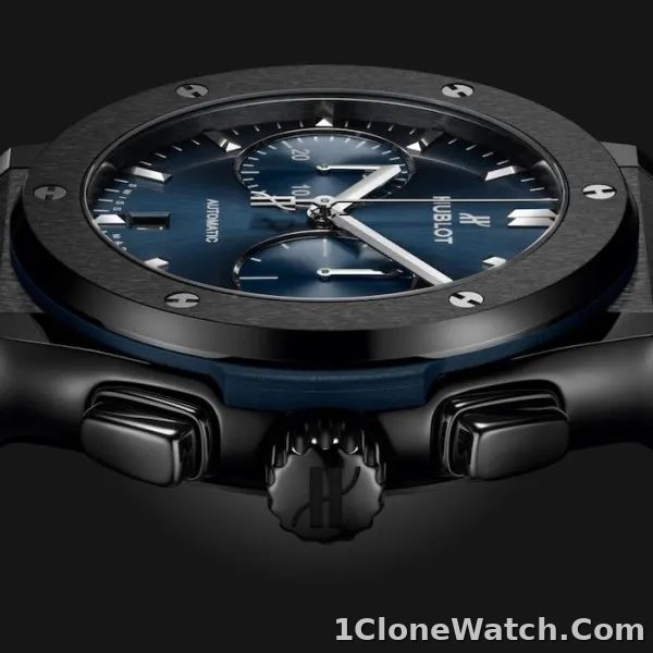 Hublot Classic Fusion Men Automatic Blue Rubber Watch 521.CM.7170.RX - detail