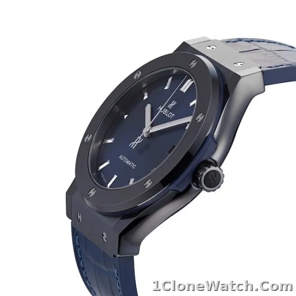 Hublot Classic Fusion Men Automatic Blue Rubber and Alligator Watch 511.CM.7170.LR - detail