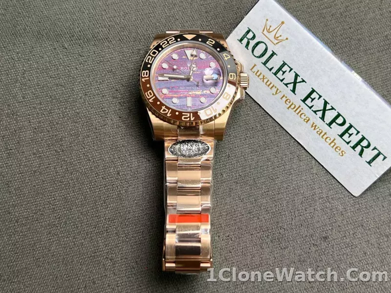Superclone Rolex GMT-Master II 40 mm 126715CHNR Tiger Iron Dial - detail