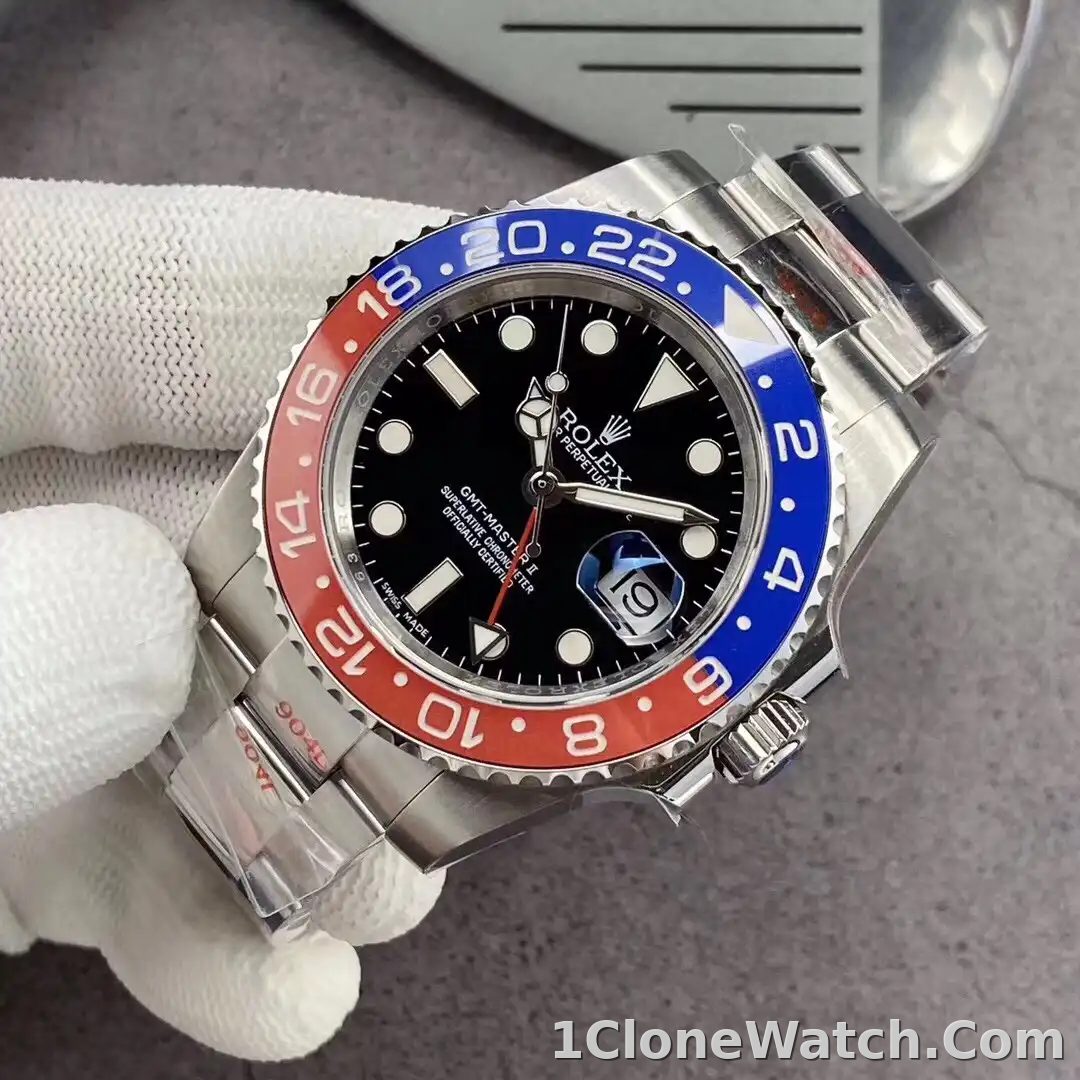 Superclone Rolex GMT-Master II 40mm 126710BLRO  Pepsi  Oyster - detail