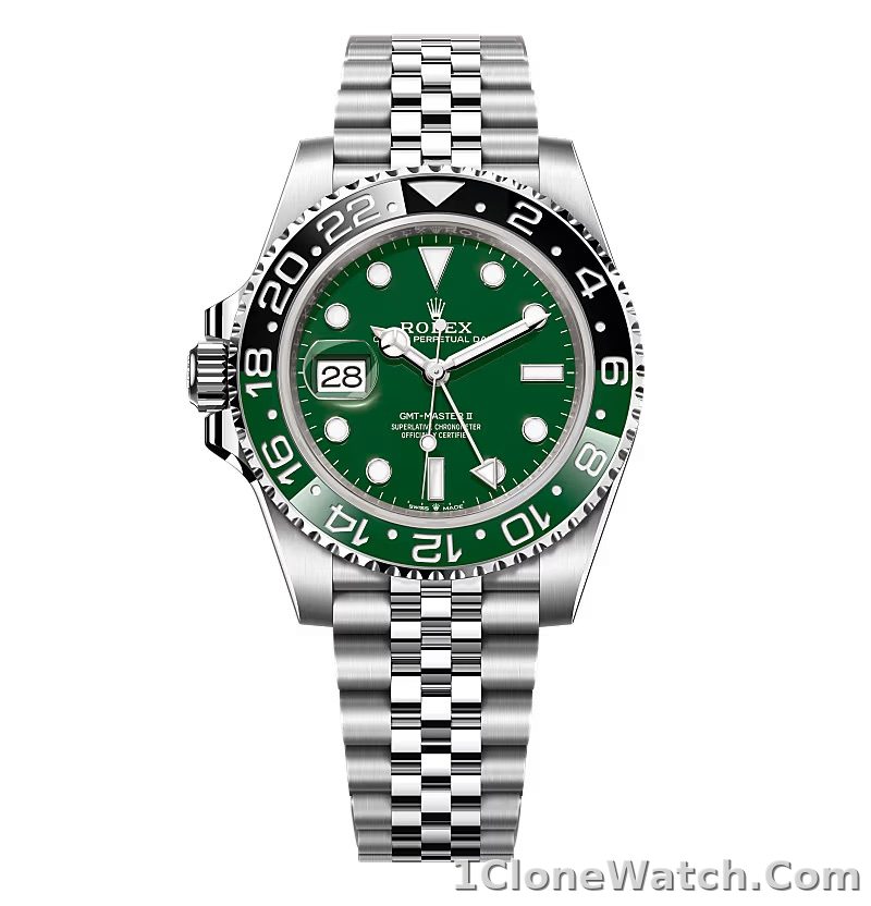 Superclone Rolex GMT-Master II 40 mm 126729VTNR Jubilee “Absinthe”