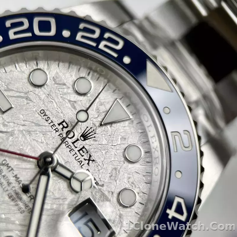 Superclone Rolex GMT-Master II Meteorite Dial 126719BLRO  Superman  Oyster - detail