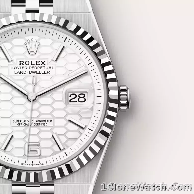 Rolex Land-Dweller 36 White Gold - detail