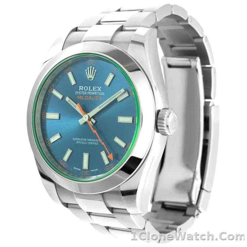 Superclone Rolex Milgauss 40mm Blue Dial 116400GV - detail