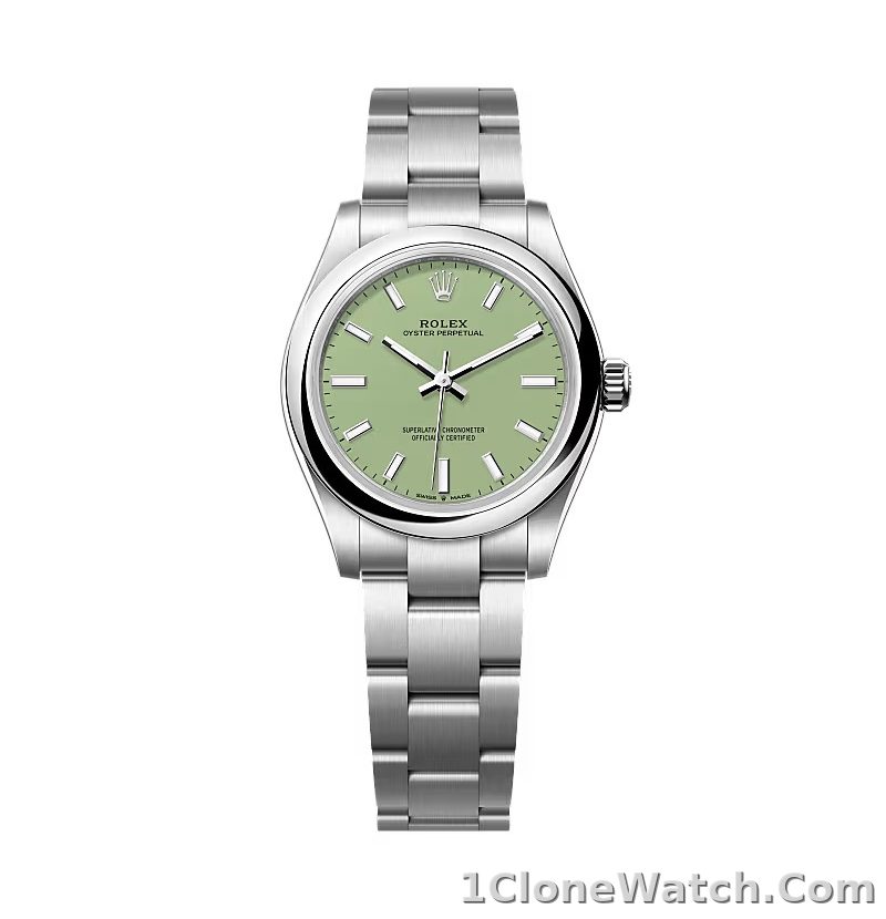 Superclone Rolex Oyster Perpetual 277200 Pistachio Dial - detail