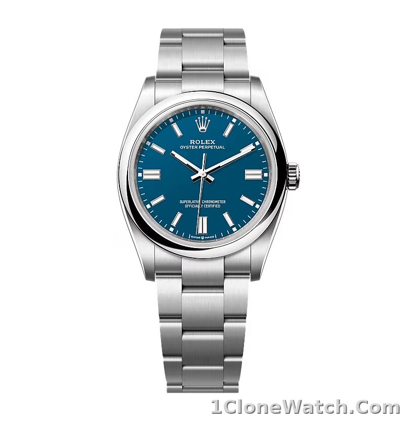 Superclone Rolex Oyster Perpetual 277200 Med Blue Dial - detail