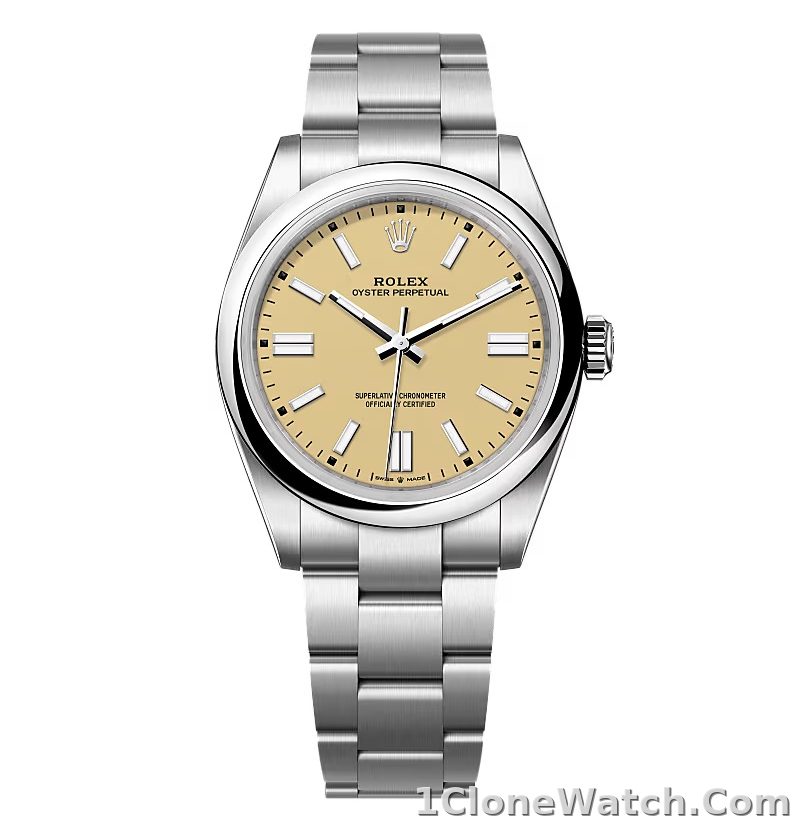 Superclone Rolex Oyster Perpetual 277200 Beige Dial - detail