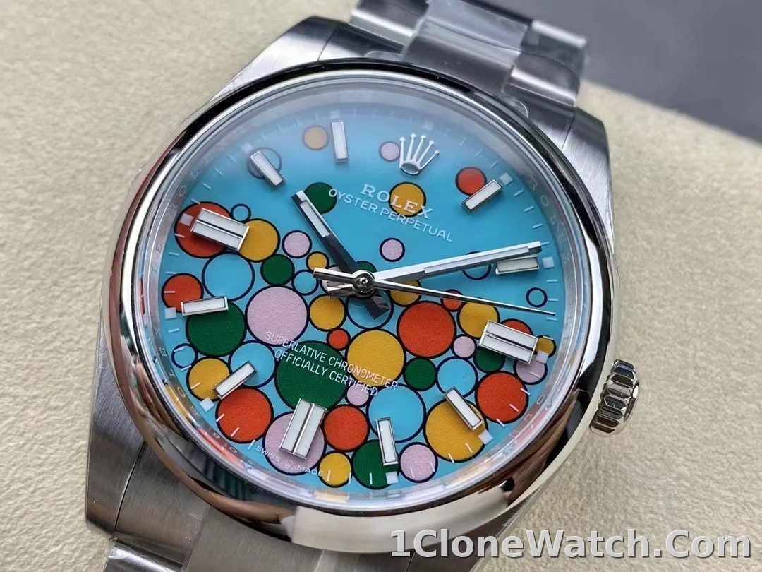 Superclone Rolex Oyster Perpetual 41 mm Turquoise Dial 124300 - detail