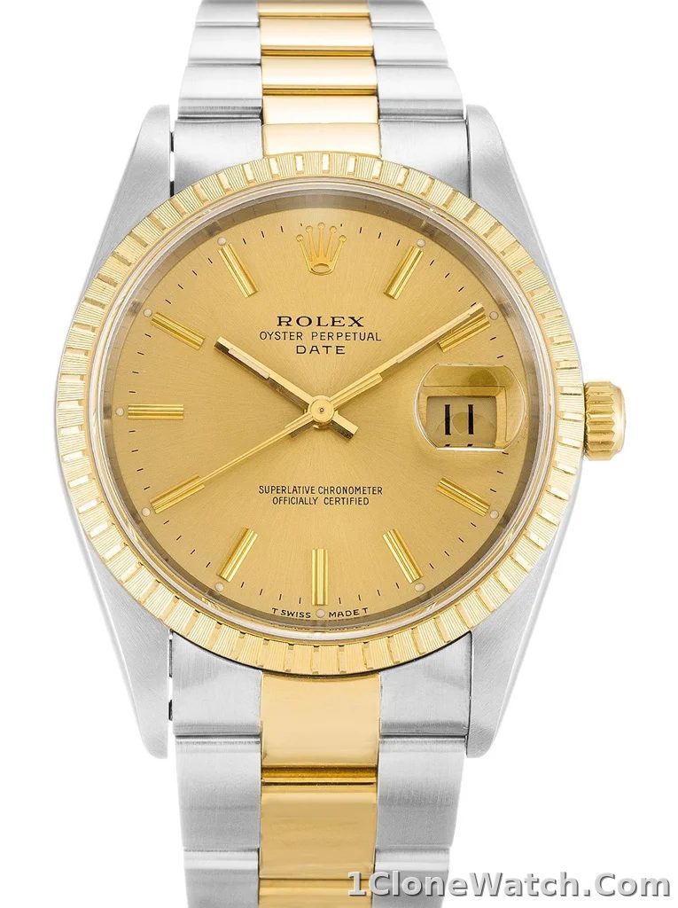 Rolex Oyster Perpetual Date 34mm Champagne Dial 15223
