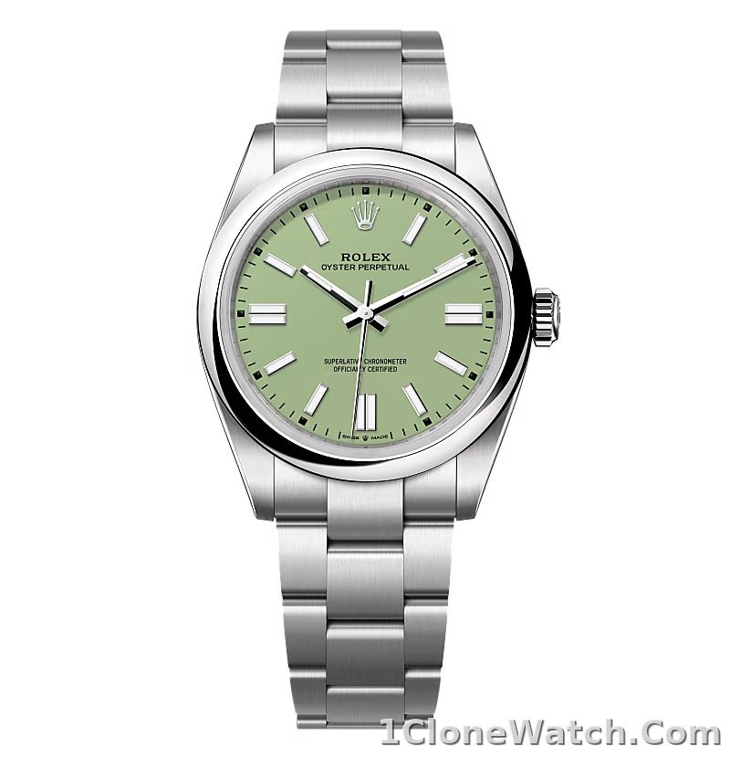 Superclone Rolex Oyster Perpetual 277200 Pistachio Dial - detail