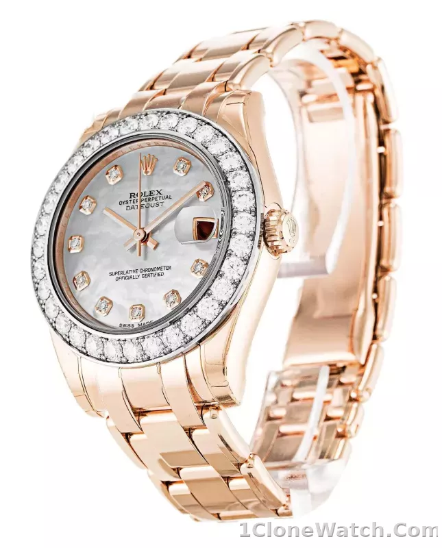 Rolex Pearlmaster 34mm Mother of Pearl Dial 81285 - detail