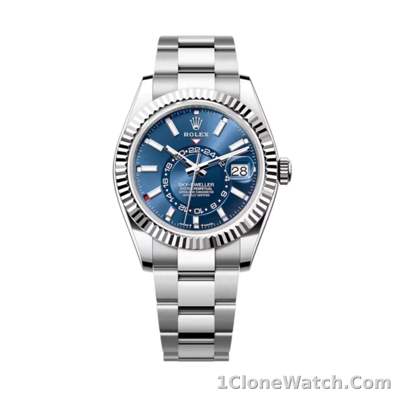 Superclone Rolex Sky-Dweller 42 mm Bright blue Dial 336934 Oyster