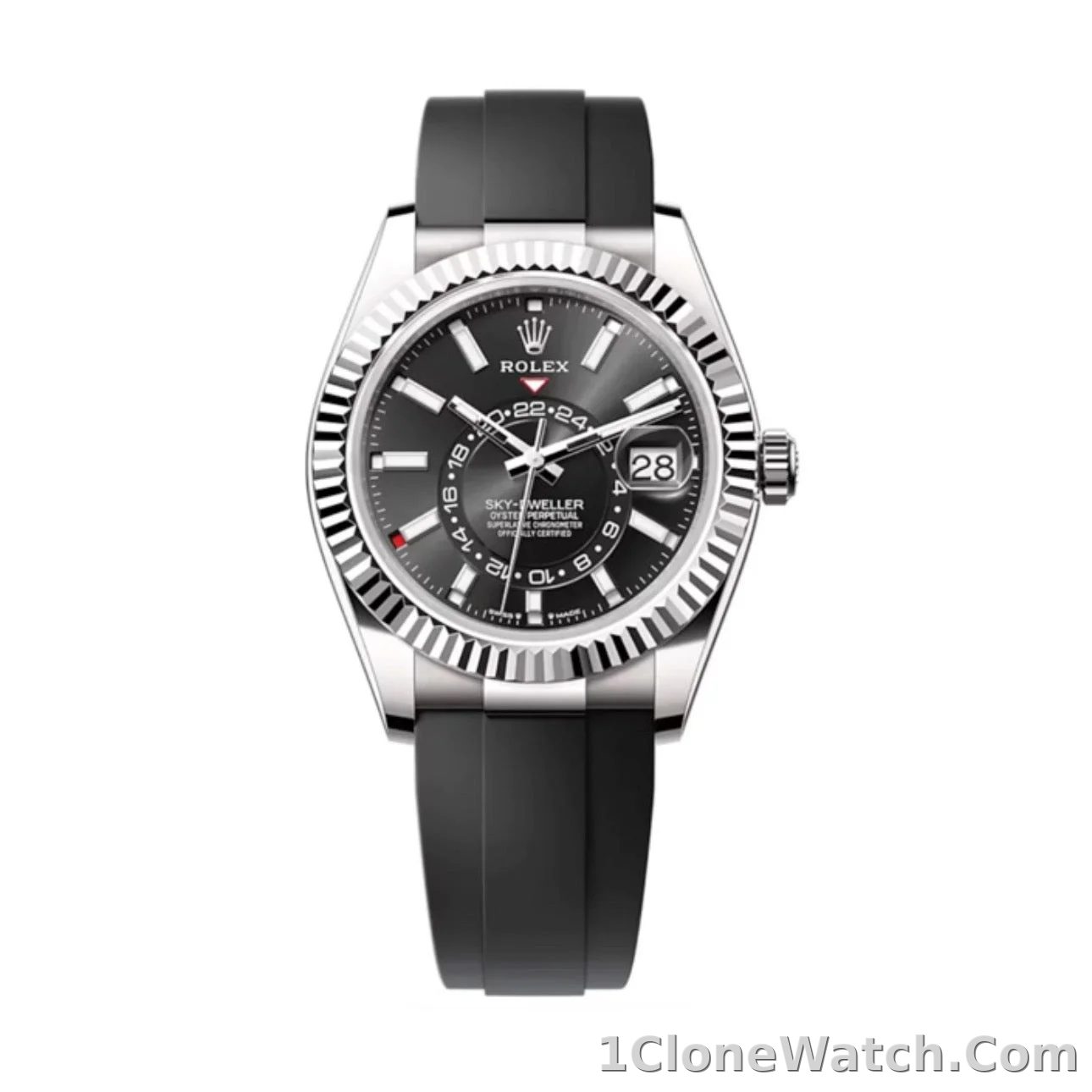 Superclone Rolex Sky-Dweller 42 mm Bright black Dial 336239
