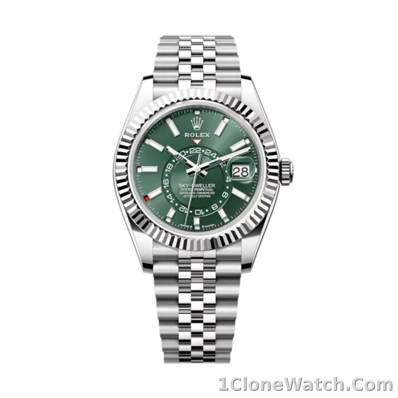 Superclone Rolex Sky-Dweller 42 mm Mint green Dial 336934 Jubilee