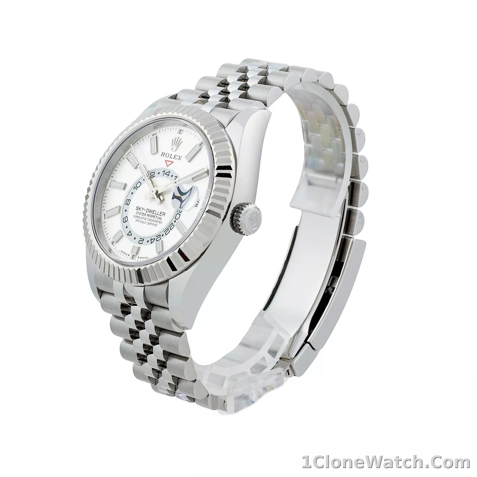 Superclone Rolex Sky-Dweller 42 mm Intense white Dial 336934 Jubilee - detail