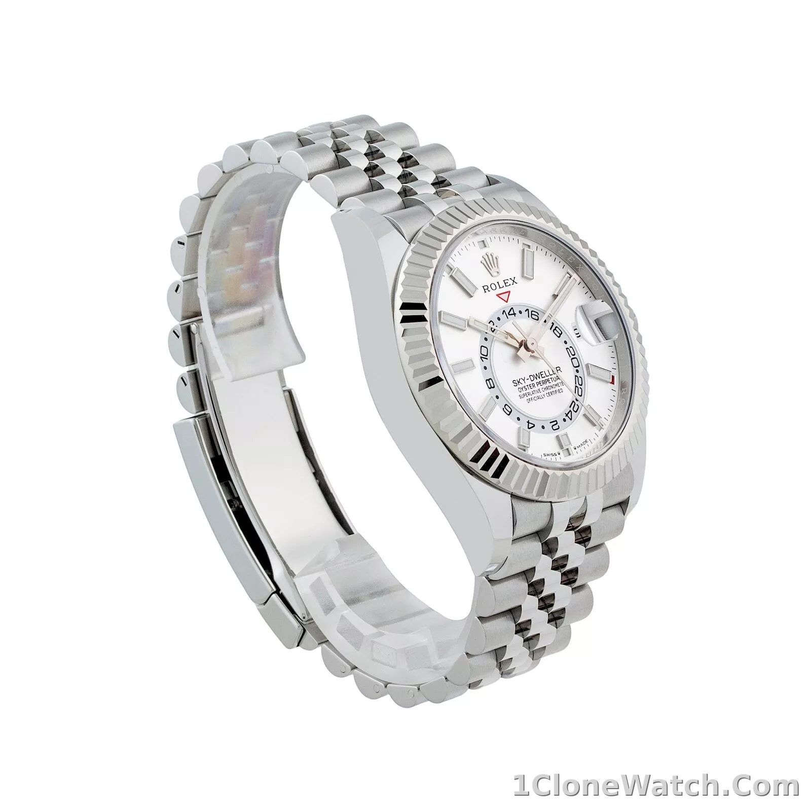 Superclone Rolex Sky-Dweller 42 mm Intense white Dial 336934 Jubilee - detail