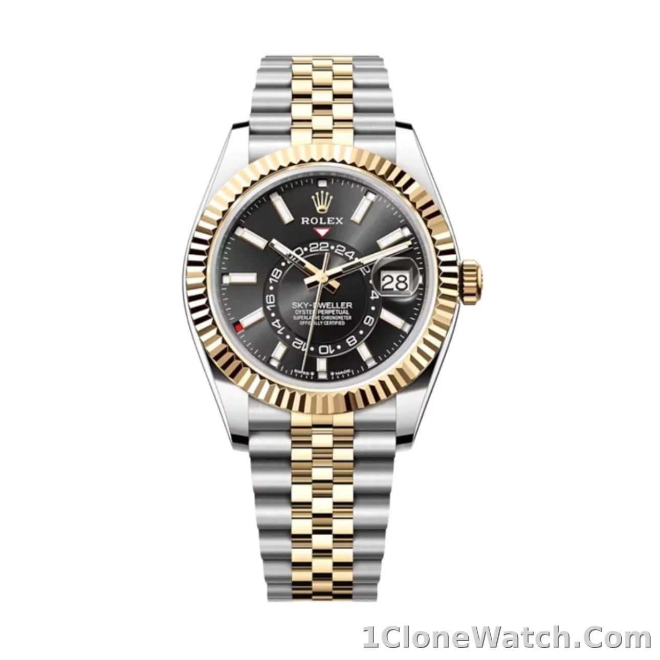 Superclone Rolex Sky-Dweller 42 mm Bright black Dial 336933