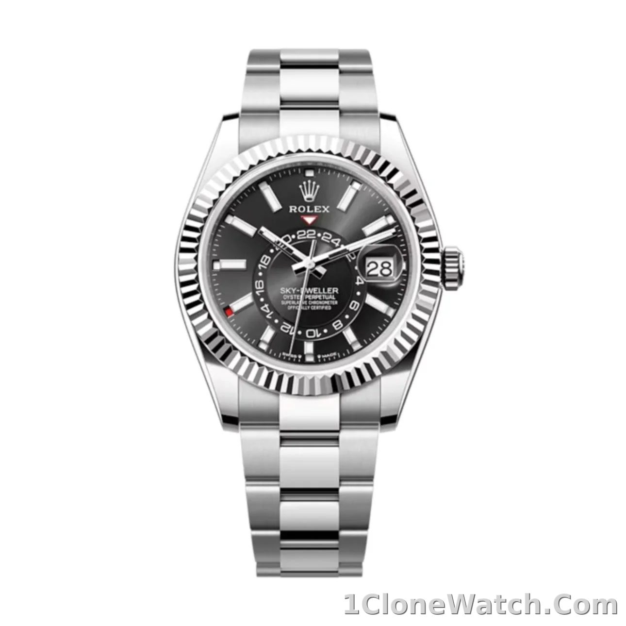 Superclone Rolex Sky-Dweller 42 mm Bright black Dial 336934 Oyster