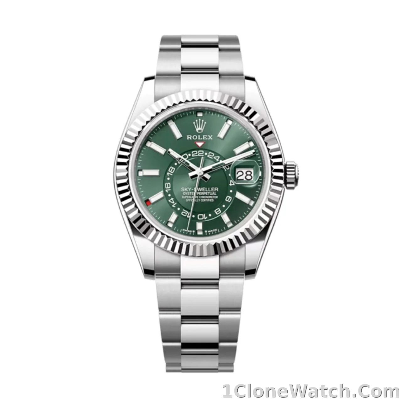 Superclone Rolex Sky-Dweller 42 mm Mint green Dial 336934 Oyster