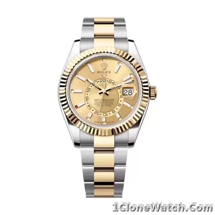Superclone Rolex Sky-Dweller 42 mm Champagne Dial 336933