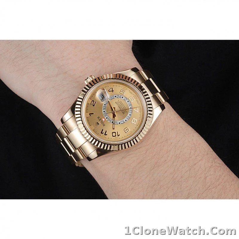 Rolex Sky-Dweller 41mm Gold Dial 80243 - detail