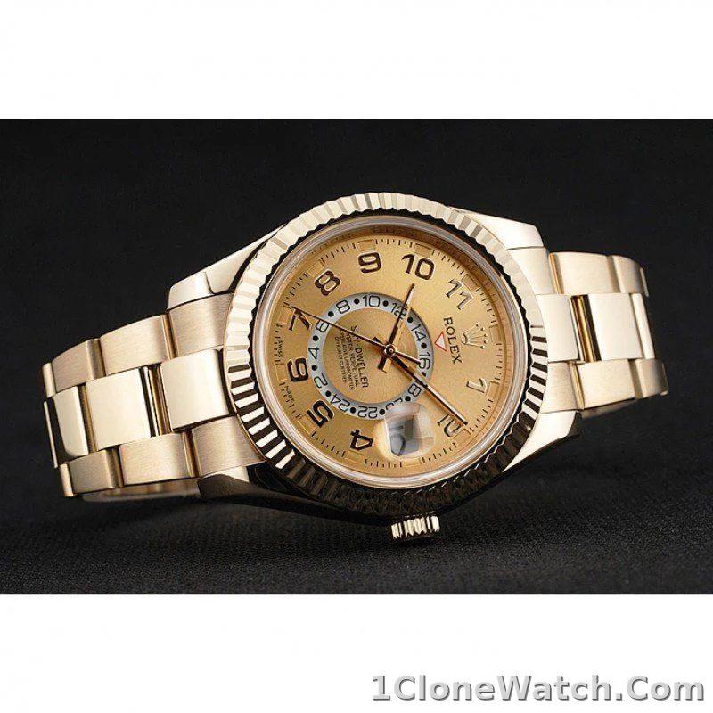 Rolex Sky-Dweller 41mm Gold Dial 80243 - detail