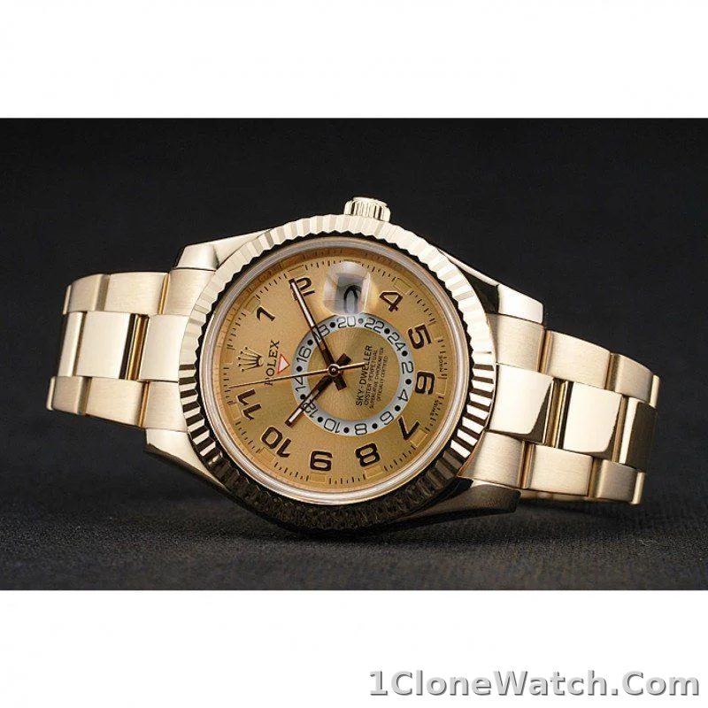 Rolex Sky-Dweller 41mm Gold Dial 80243 - detail