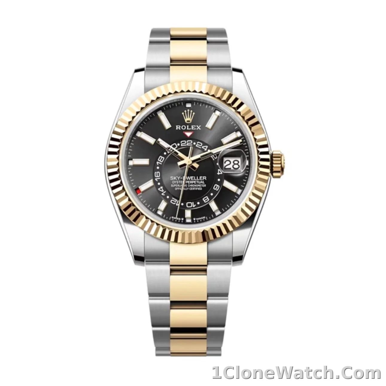Superclone Rolex Sky-Dweller 42 mm Bright black Dial 336933