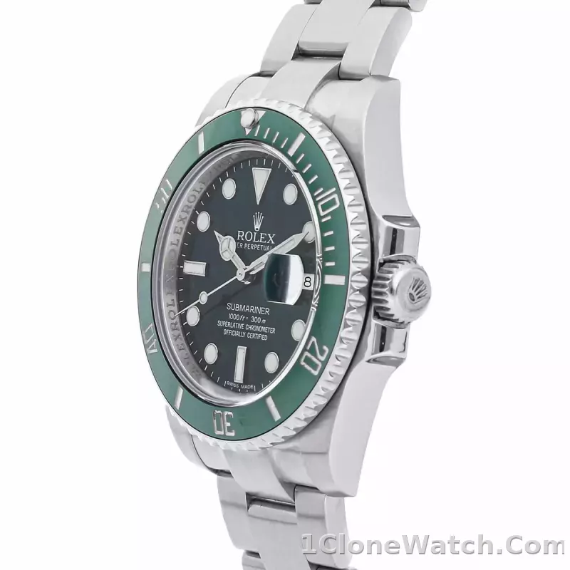 Superclone Rolex Submariner 40mm Green Dial 116610LV  Hulk - detail