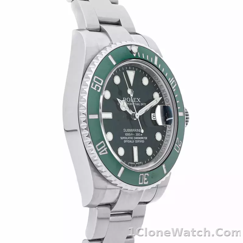 Superclone Rolex Submariner 40mm Green Dial 116610LV  Hulk - detail