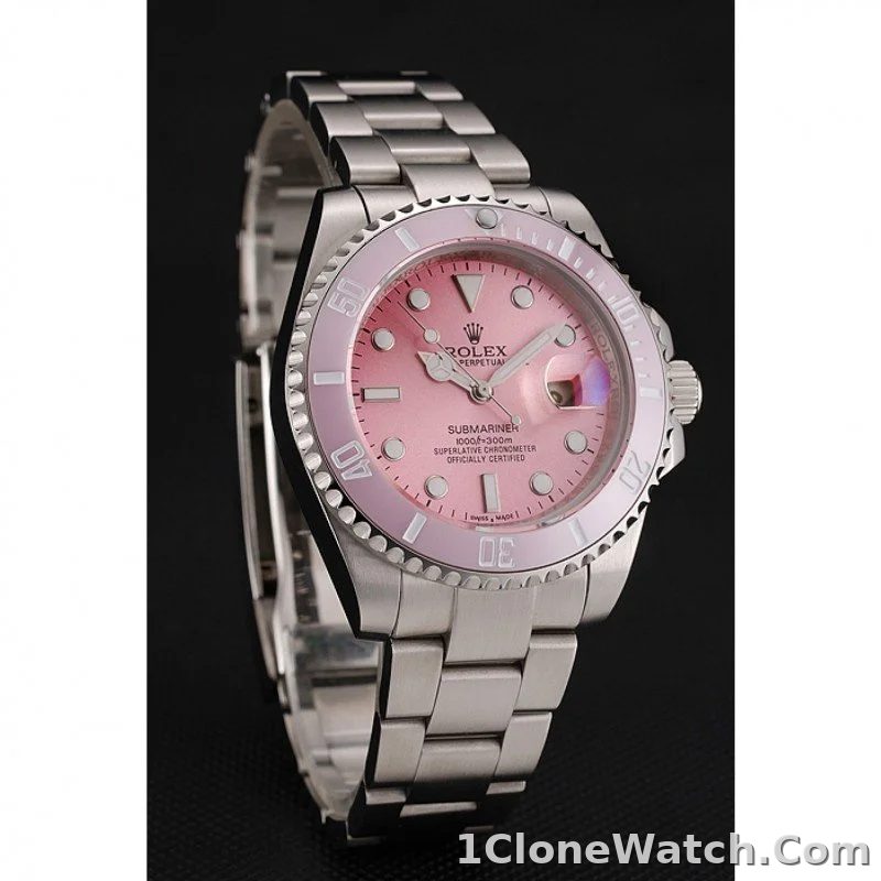 Superclone Rolex Submariner 41mm Pink Dial 1453980 - detail