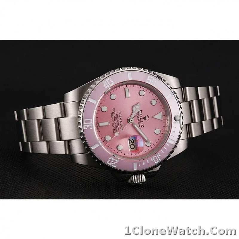 Superclone Rolex Submariner 41mm Pink Dial 1453980 - detail