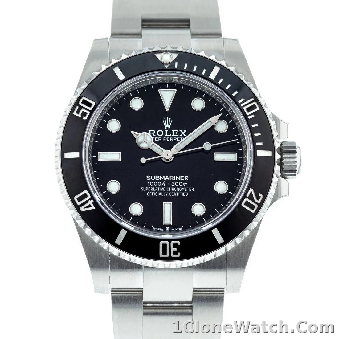 Superclone Rolex Submariner 41mm Black Dial 124060 No-Date - detail