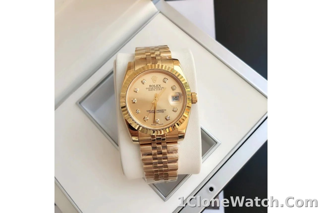 Couple Watches Rolex Datejust 36/28mm RG/RG Jub Gold/Dial - detail