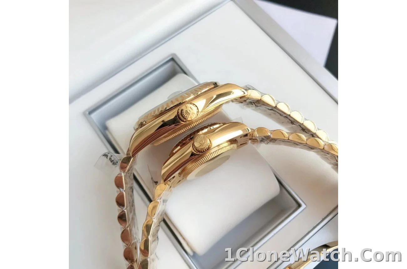 Couple Watches Rolex Datejust 36/28mm RG/RG Jub Gold/Dial - detail