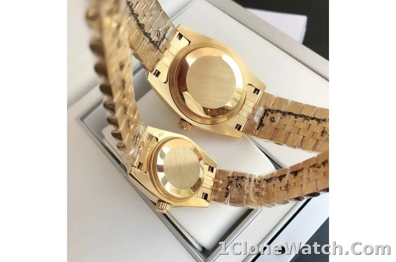 Couple Watches Rolex Datejust 36/28mm RG/RG Jub Black/Dial - detail
